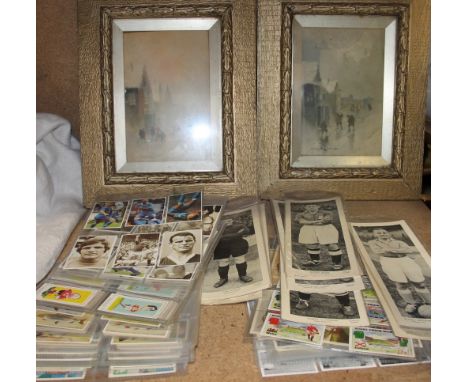 Assorted cigarette cards, topical times cards, prints etc
