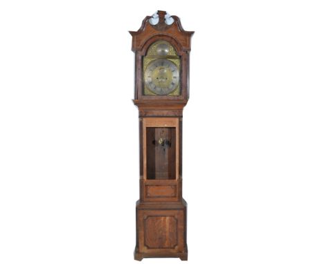 Mahogany longcase clock, arched brass dial, signed  William Anthoney, London, ?? and casing incomplete (af).