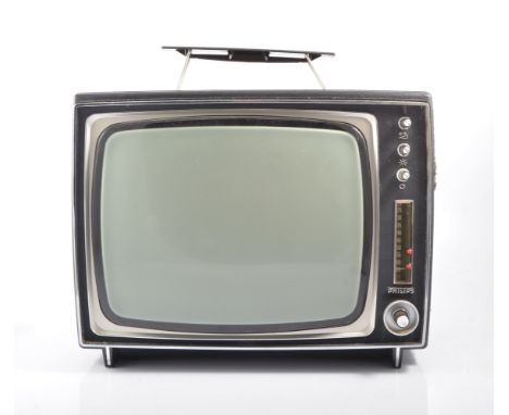 Vintage Phillips Television c1970s, comes in hard carry case, along with a portable TV by Solavox, (2).