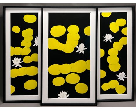 Alex KATZ (1927). "Hommage to Monet". Triptychon. 2019.3 Teile. Mittlerer Abschnitt: 117 cm x 58 cm. Circa 135 cm x 77 cm mit