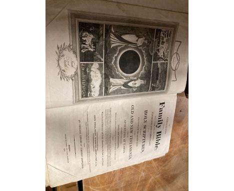 Large Bible 1810, 3 books, three lamps one damaged base, puppet, 5 old dolls, samovar missing lid, 2 oriental pots, brass t p