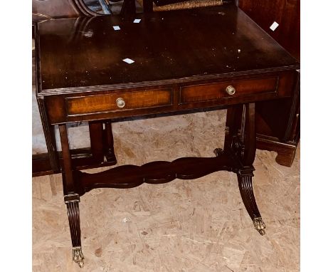 A regency style mahogany low sofa table.