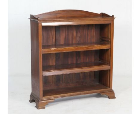 Mahogany open bookcase, having two adjustable shelves, raised on bracket feet, width 103cm, depth 33cm, height 113cm 