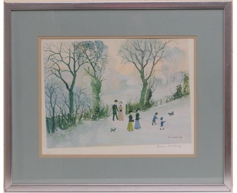 Helen Layfield Bradley (1900-79), 'On a beautiful Winter's day', lithograph in colours, signed in pencil to the margin, with 