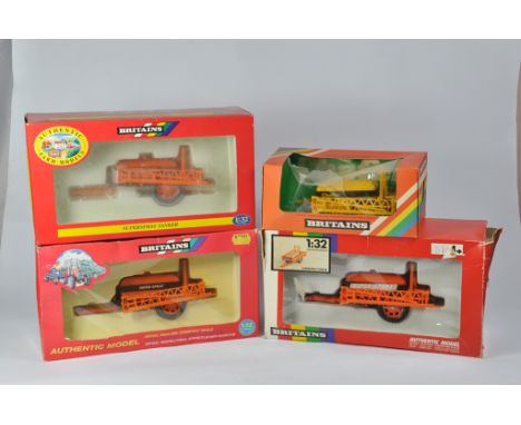 Britains Farm 1/32 Tractor Implement Selection including Superspray / Chafer Sprayers x 4. M in F to G Boxes. (4)