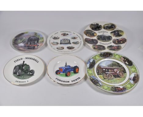 Selection of Ceramic Plates featuring Steam, Tractor and Transport illustrations. (6)