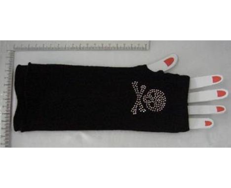 A box of 156 pairs of fingerless skull gloves 