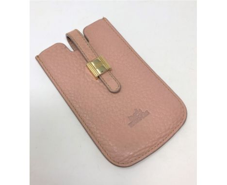 A Hermes pink leather mobile phone cover