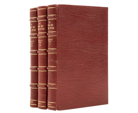 Hardy (Thomas) A Pair of Blue Eyes, 3 vol., first edition in book form, with 'c' misaligned in 'clouds' p.5 vol. 2, half-titl