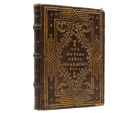 Marmitta (Giacomo) Rime, first edition, collation: A4 A-Z a-c4 complete, title with large woodcut vignette, woodcut initials,