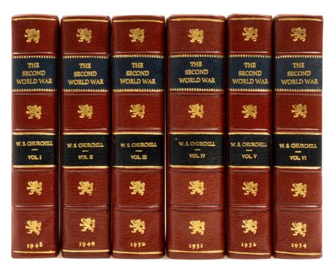 Churchill (Sir Winston Spencer) The Second World War, 6 vol., first edition, half-titles, folding maps and plates, vol.6 with