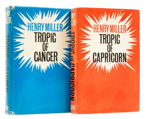 Miller (Henry) Tropic of Cancer, 1963; Tropic of Capricorn, 1964, first editions, both signed and dated by the author on fron