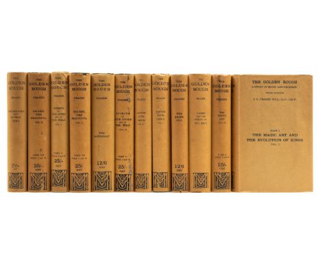 Frazer (Sir James George) The Golden Bough: A Study in Magic and Religion, 12 vol., mixed reprints, frontispiece, half-titles