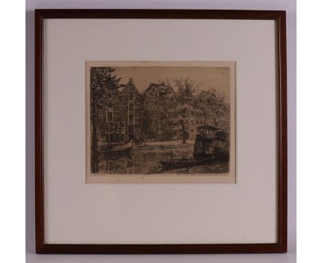 Hofker, Willem Gerard (The Hague 1902-1981) "Brouwersgracht Amsterdam", signed in full in pencil and in the plate l.o, etchin