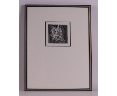 Hagen van, Han (Voorburg 1944-) "Ransuil", signed in full in pencil l.o, etching/paper no. 30/75, h 10 x w 10 cm.