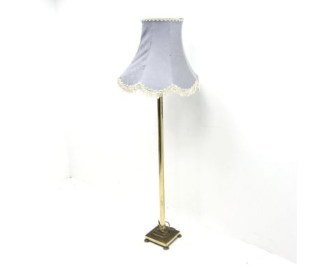 Brass Ionic column standard lamp, H136cm - Condition Report 