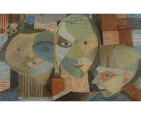 Property of the late Countess Haig: Irene, Grafin von Deym, (German, 1910-81), Portrait of Rayna, Vivian and Alexander, chalk