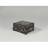Inaba of Kyoto, a Japanese Taisho period cloisonne enamel box decorated with polychrome