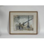 Andrew Gamley, V.P.R.S.W. (Scottish, 1869-1949), An East Neuk Village and Loading the Catch, a
