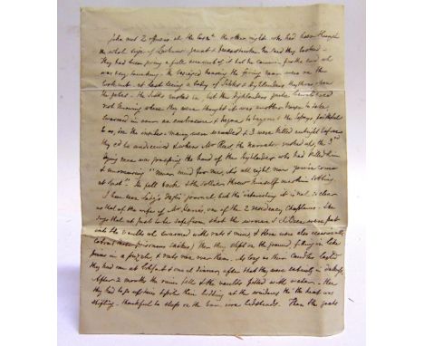 [DOCUMENTS]. THE SIEGE OF LUCKNOW (1857), INDIA  A manuscript note, undated [19th century] and unsigned, 'John met 2 officers