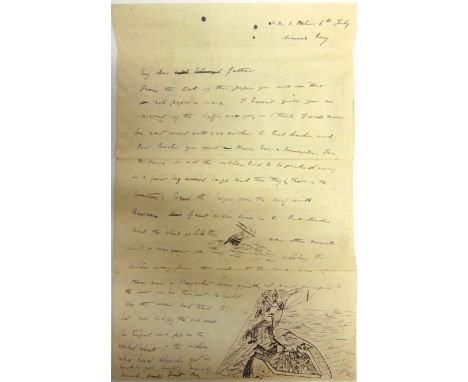 [DOCUMENTS]. ANGLO-ZULU WAR, SOUTH AFRICA  A manuscript illustrated letter, dated 'H.M.S. Active 6th July Simons Bay' and sig