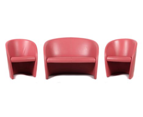 Vignelli, Lella und MassimoDesigner und Ehepaar, Zusammenarbeit 1971-2014, Zweisitzer-Sofa und 2 Sessel, Modell "Intervista" 