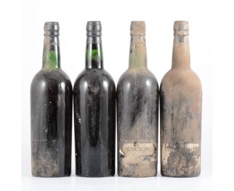 Cockburn's, 1963 vintage port, 4 bottles, unlabelled.