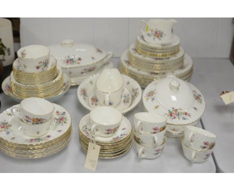 A Minton Marlow S-309 tea and dinner service, to include: vegetable tureens; dishes; plates; cups; saucers; sauce boat; and o