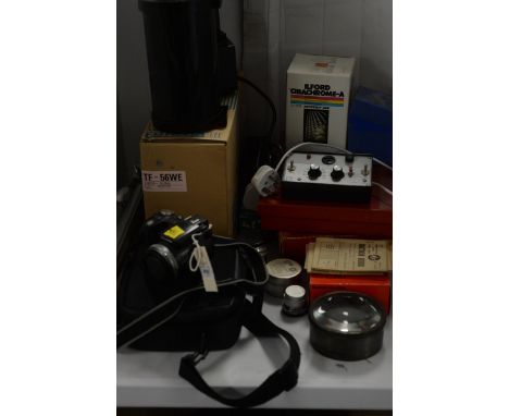 Photography equipment, to include: Ilford Cibachrome-A processing kit; a Fuji Finepix digital camera; two Tamron Fotovix III 