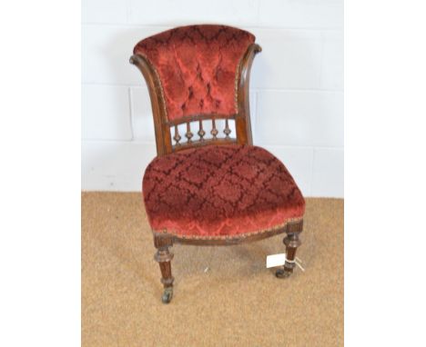 Victorian mahogany button back nursing chair.