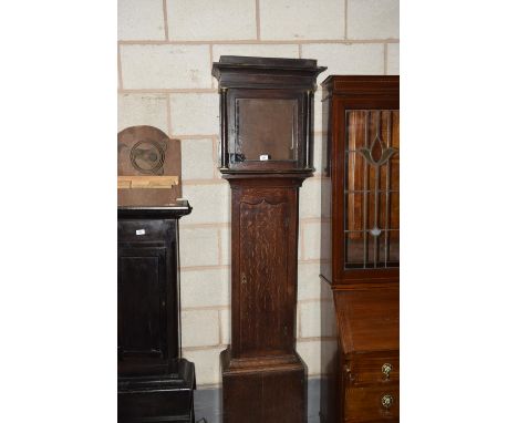 An 18th Century oak longcase clock case. 