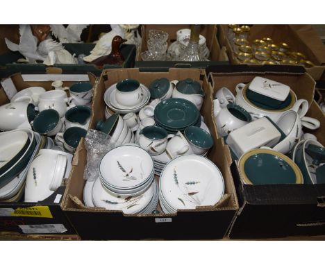 A Denby Greenwheat part service Including teacups, teapot, butter dish, etc. (qty) 