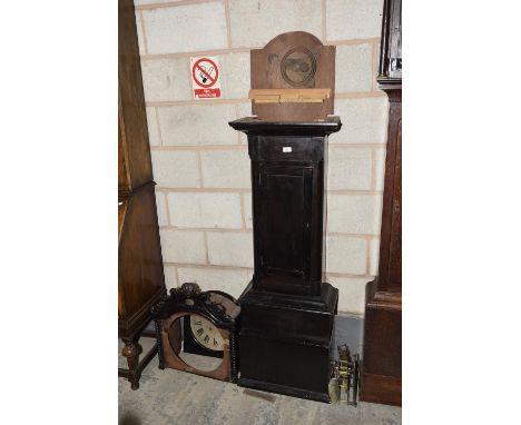 An 18th Century Irish longcase clock case along with silvered dial and clock movement. 