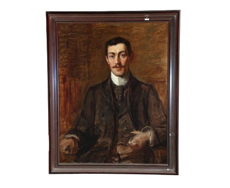 IRISH SCHOOL, C.1900 Portrait of a Gentleman SeatedHalf lengthOil on canvas, 90 x 69cm