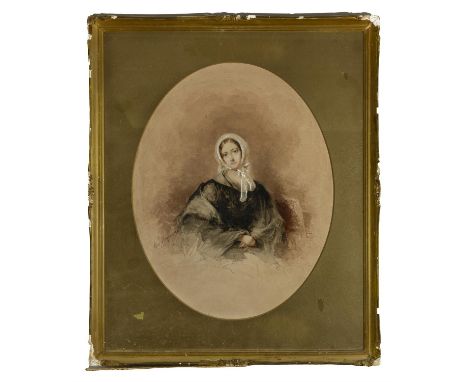 EDWARD HAYES RHA (1797-1864) Portrait of a LadySigned and inscribed 'Edw'd Hayes RHA Dublin'Watercolour and body colour, heig