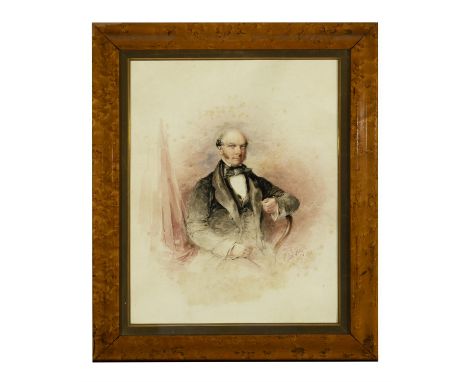 EDWARD HAYES RHA (1797-1864) Portrait of a Seated GentlemanSigned, inscribed and dated 'Edw'd Hayes. Dublin. 1853' Watercolou