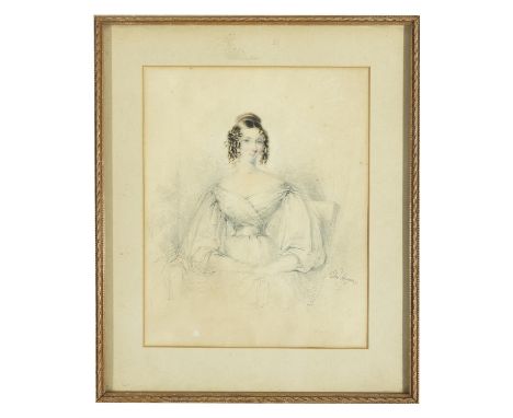 EDWARD HAYES RHA (1797-1864) Portrait of a LadySignedWatercolour and pencil on paper, 21.5 x 17.5cm