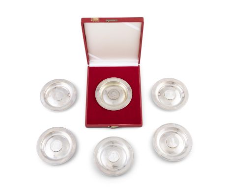 SIX SILVER 'ROYAL LINEAGE SERIES' DISHES,London 1973 & 1975, mark of Silver Manufacturers Ltd., Limited editions of 1500, com