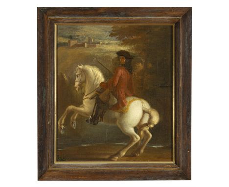 MANNER OF RENÉ-ANTOINE HOUASSE, 17TH CENTURYEquestrian portrait of a gentleman,Oil on canvas, 33 x 28cmProvenance: European F