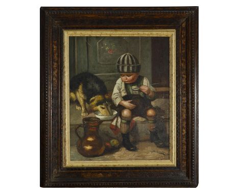 R. HEUEL Sharing a MealOil on canvas, 40.5 x 33.3cmSigned