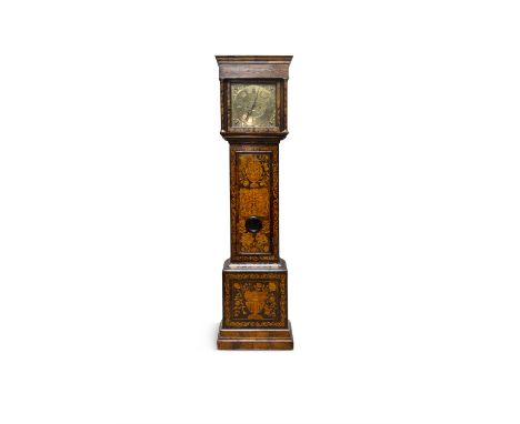 ***PLEASE NOTE CHANGE IN CATALOGUE DESCRIPTION AND ESTIMATE*** AN 18TH CENTURY STYLE MAHOGANY AND MARQUETRY INLAID LONGCASE C