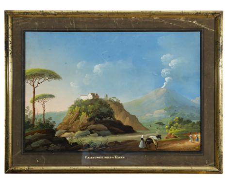 NEAPOLITAN SCHOOL, 19TH CENTURY  Four views of Naples including 'Camaldoli della Torre', Isola di Capri' and two of the Bay o