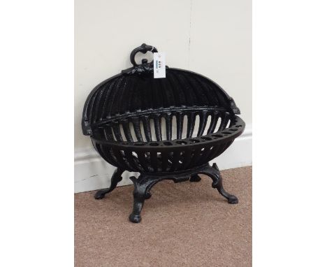 Late 19th/20th century chataignier black finish fire grate, W48cm Condition Report Click here for further images, condition, 