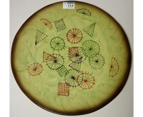 Eskdale Studio ceramic platter 'Steam Punk' D36cm  Condition Report Click here for further images, condition, auction times &