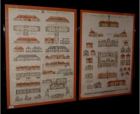 20th Century British School - Architectural elevations for the Borough of Doncaster Infectious Diseases Hospital, pen, ink an