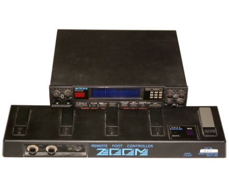A Zoom 9050 Advanced Instruments Effects Processor; FC50 Zoom remote foot controller, transformer power cable and manual.