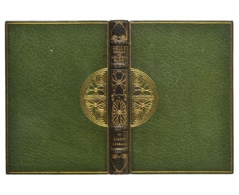 Roycroft Bindery. Hollyhocks and Goldenglow, [by] Elbert Hubbard, East Aurora, New York, 1912,  tipped-in portrait frontispie