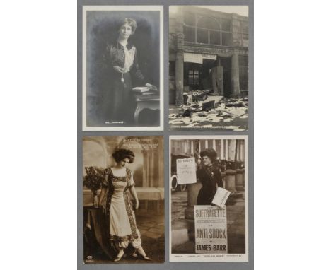 *Suffragette Postcards. A group of 16 Suffragette postcards, circa 1906-14,  including real photo postcard of Mrs Pankhurst, 