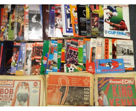 A collection of football programmes and related ephemera ranging in date from 1965 to 2006 to include Bill Shankley Testimoni