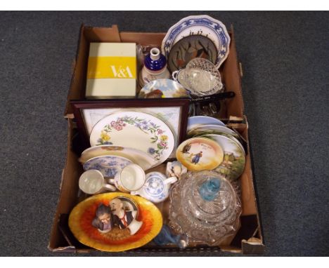 A good mixed lot of collector plates, ceramics and glassware to include Caithness and Spode (2)